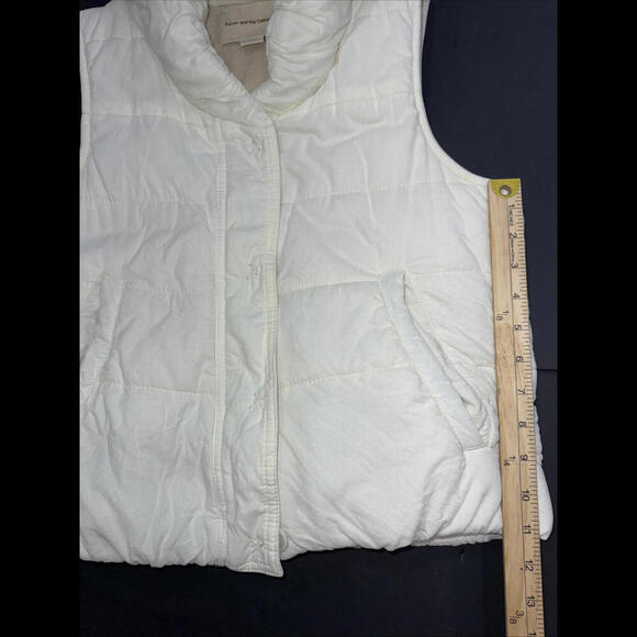Anthropologie Pilcro Cream Preppy Luxury Designer Puffer Vest Small - Picture 14 of 15
